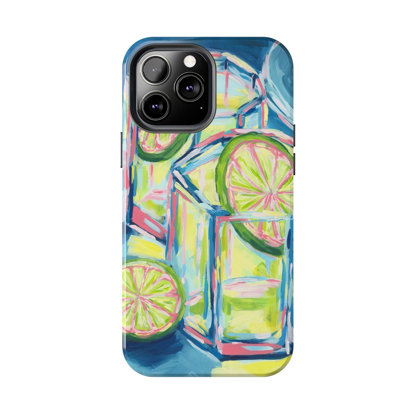 Pink Lime Green Yellow Margaritas Acrylic Tough Phone Case | Various Models Available