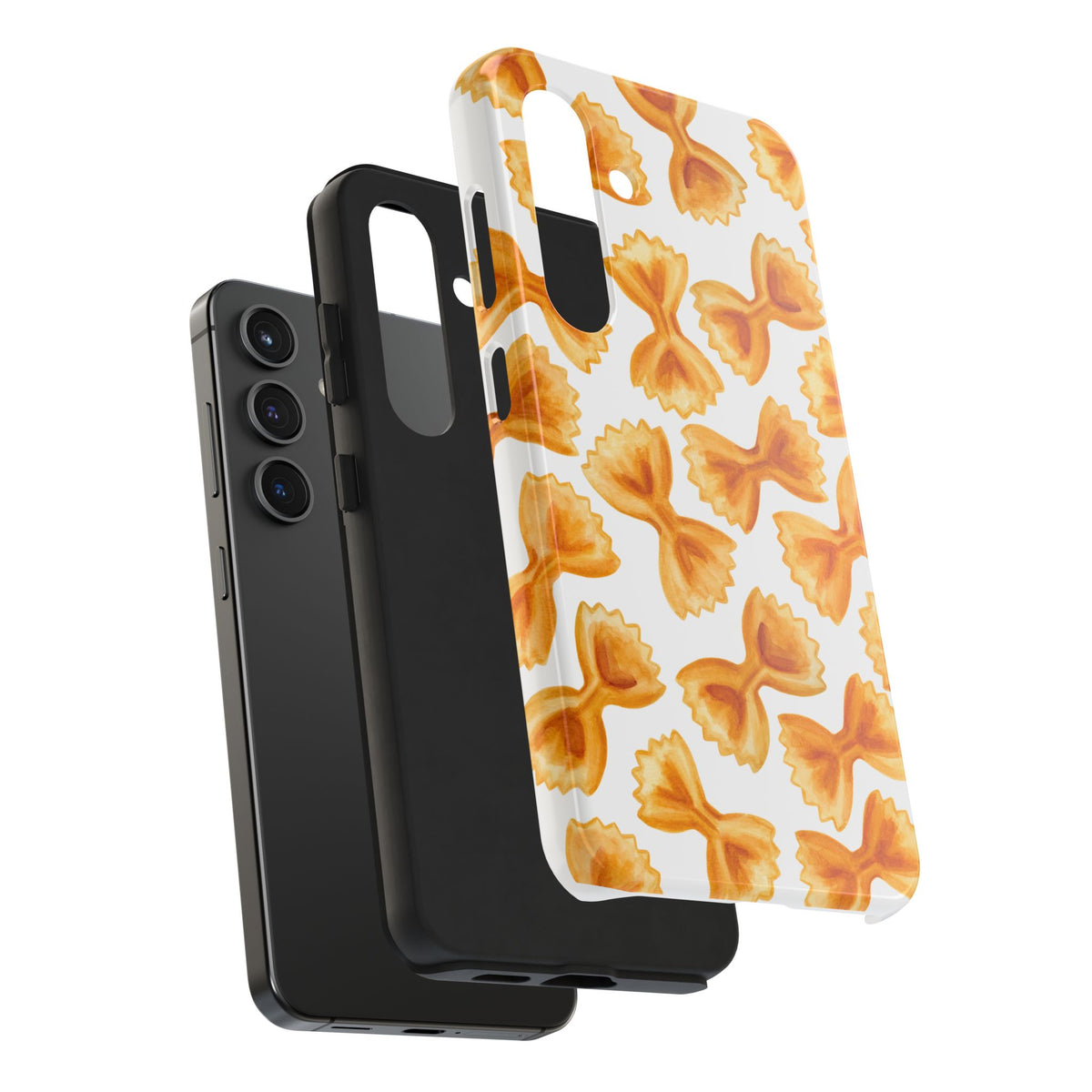 Tossed Farfalle Bow Tie Pasta Watercolor Illustrated White Tough Phone Case | Various Models