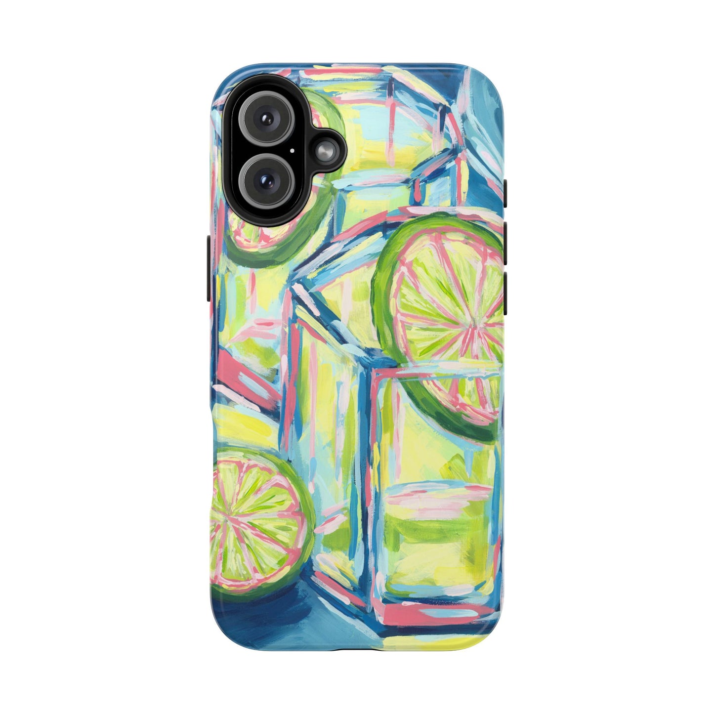 Pink Lime Green Yellow Margaritas Acrylic Tough Phone Case | Various Models Available