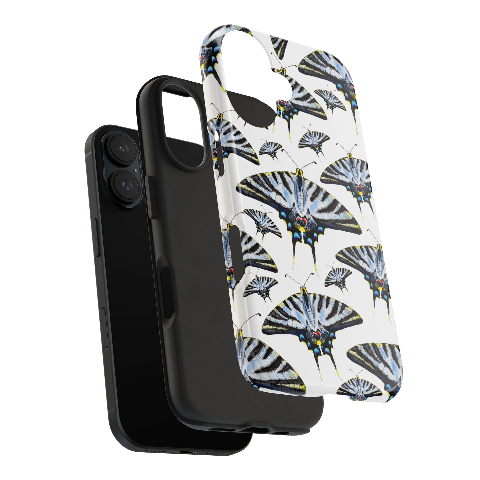 Light Blue Swallowtail Butterflies Watercolor Illustrated Pale Blue Tough Phone Case | Various Models