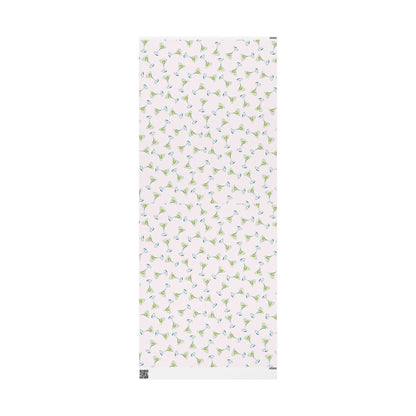 Gift Wrap | Blush Pink Watercolor Martini Tossed Pattern | Matte or Glossy 30" x 72" Matte