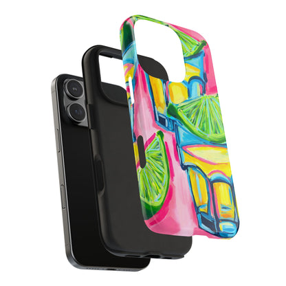 Pink Tequila Shot & Limes Acrylic Tough Phone Case | Various Models Available