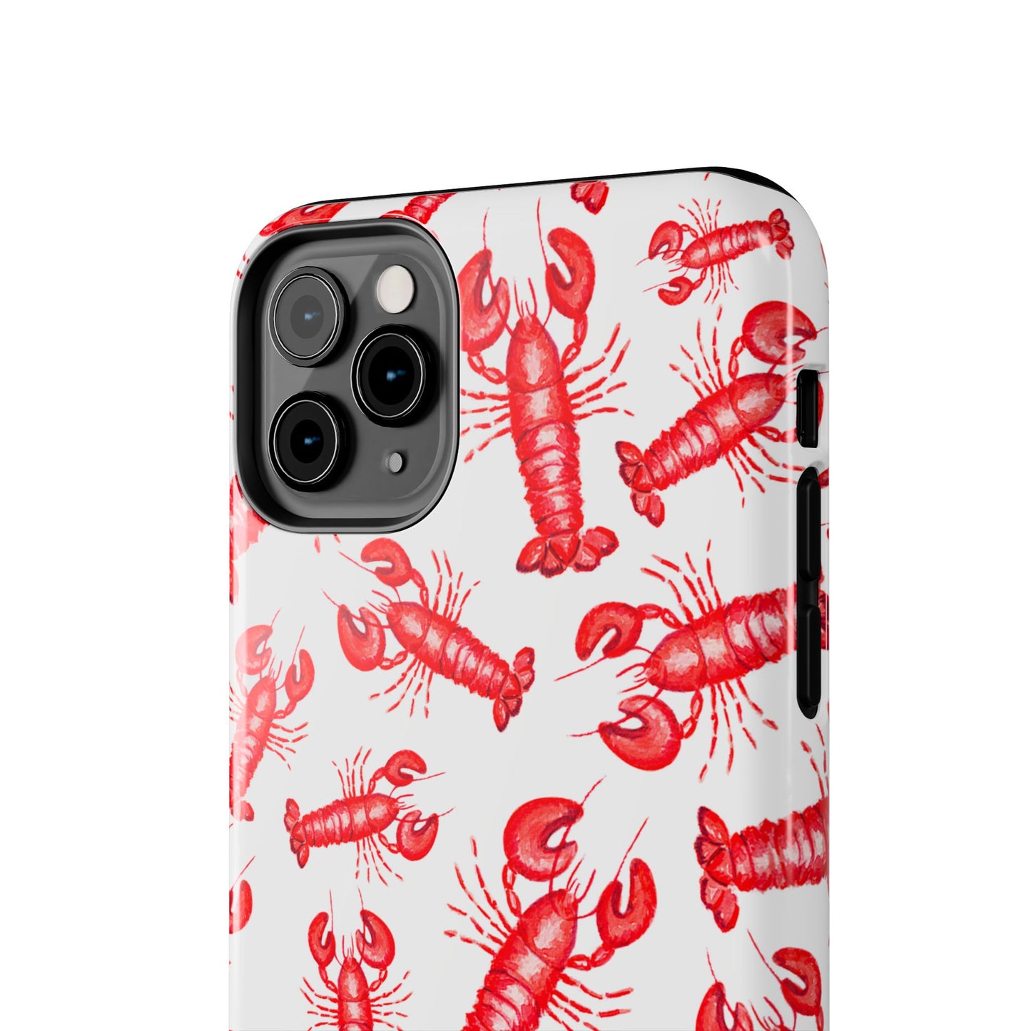Watercolor Red Lobster Coastal Illustrated Patterned Tough Phone Case | Various Models