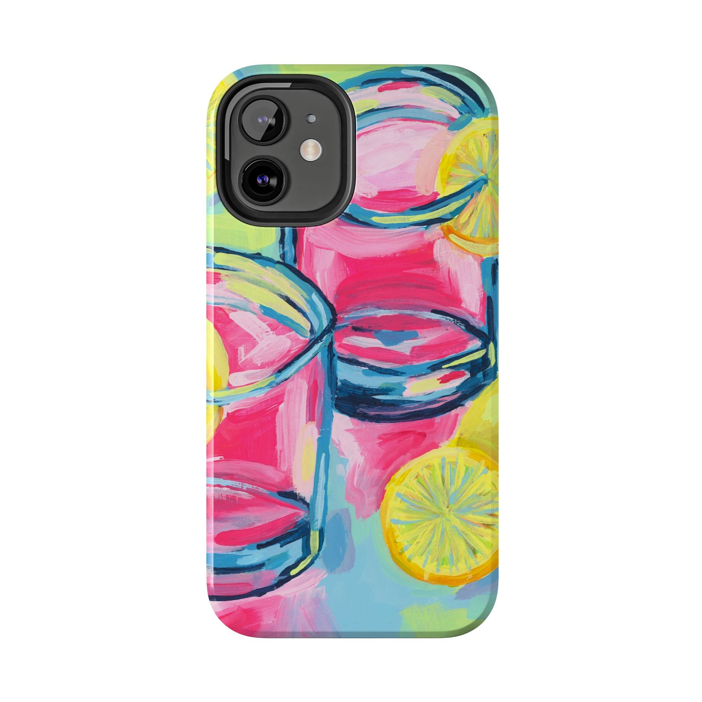 Pink Lemonade Abstract Acrylic Cocktails Tough Phone Case | Various Models Available