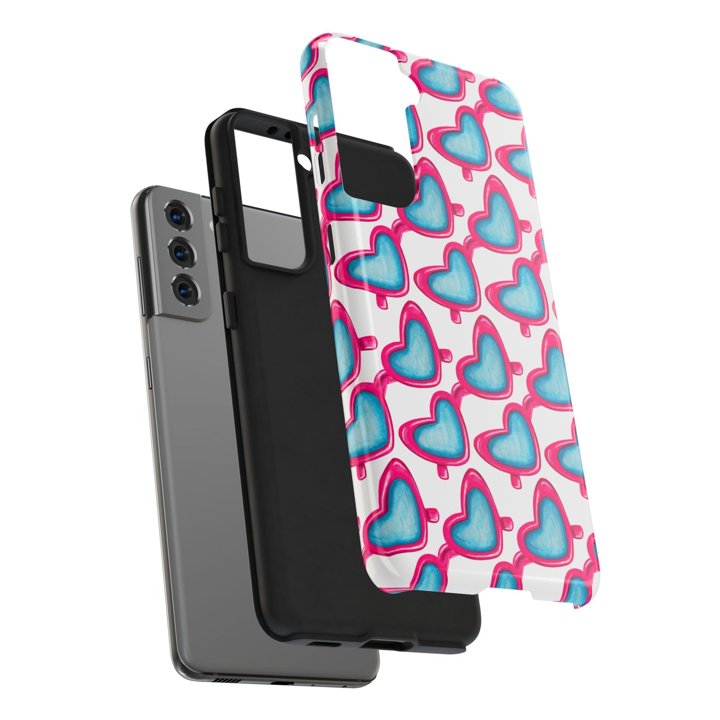 Pink Heart Shaped Sunglasses Watercolor Illustrated Tough Phone Case | Various Models