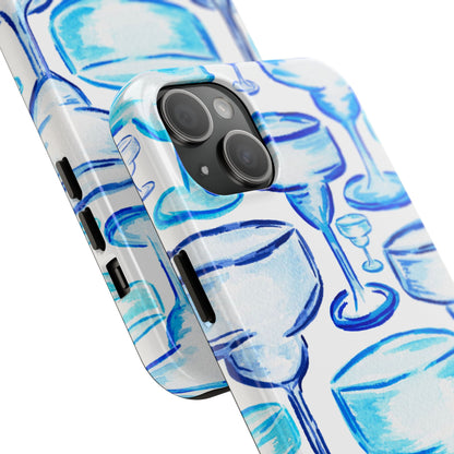 Coastal Shades of Blue Watercolor Margaritas Tough Phone Case | Various Models Available