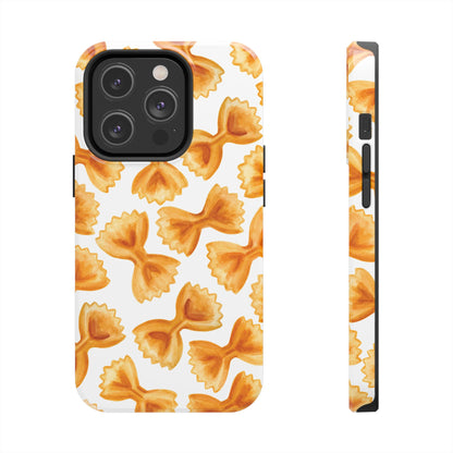 Tossed Farfalle Bow Tie Pasta Watercolor Illustrated White Tough Phone Case | Various Models
