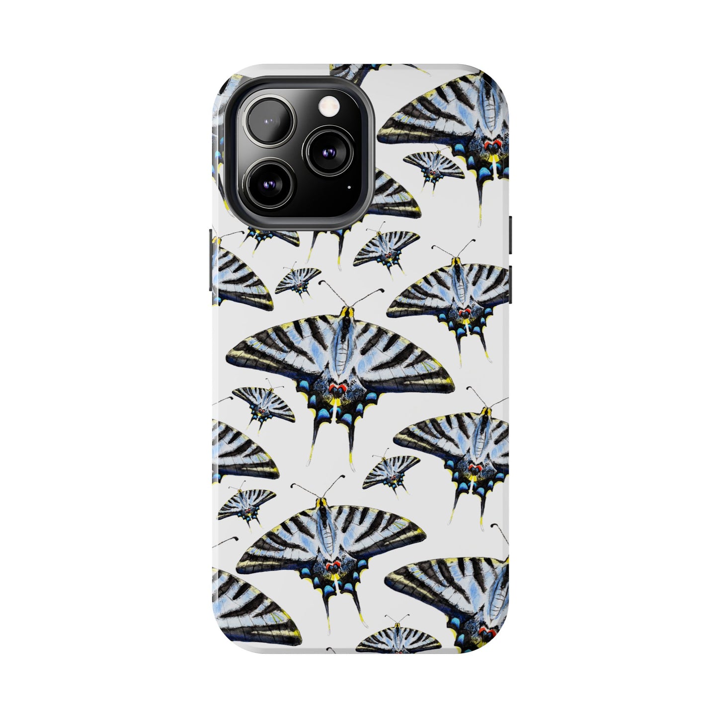 Light Blue Swallowtail Butterflies Watercolor Illustrated Pale Blue Tough Phone Case | Various Models