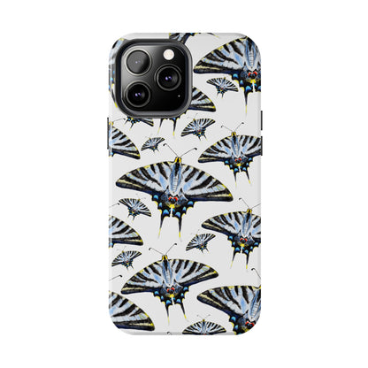 Light Blue Swallowtail Butterflies Watercolor Illustrated Pale Blue Tough Phone Case | Various Models