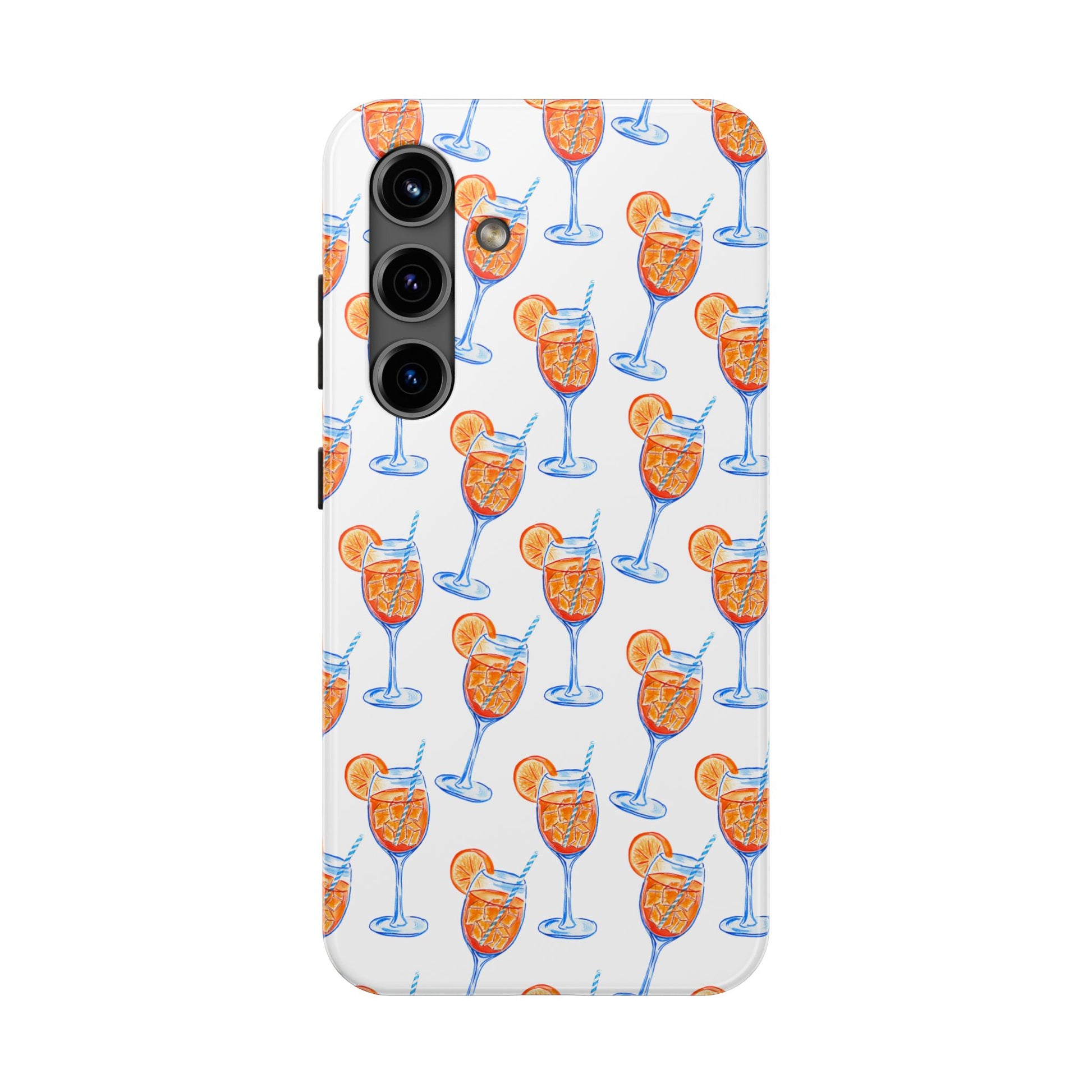 Aperol Spritz Watercolor Patterned Phone Case | Various Models Samsung Galaxy S24