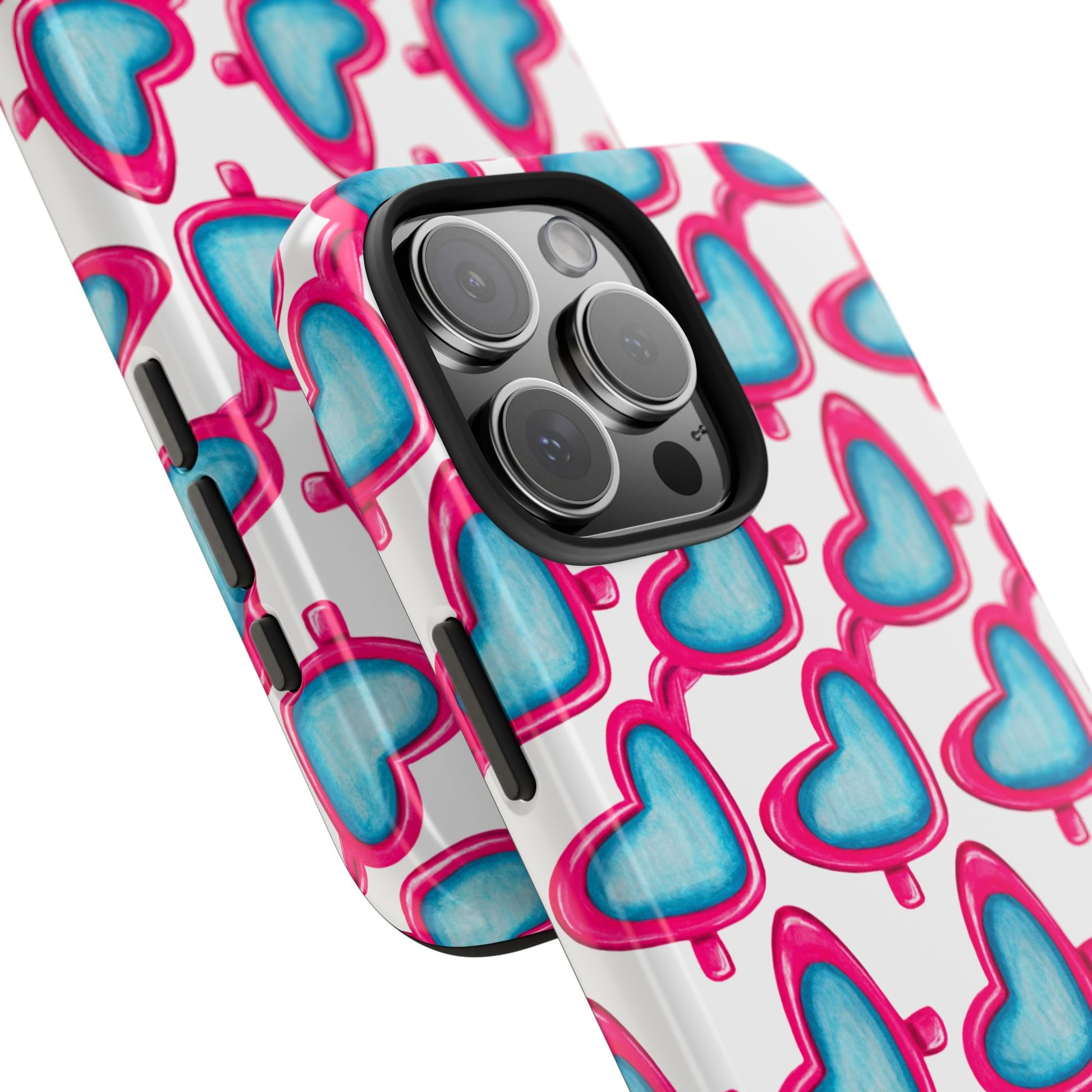 Pink Heart Shaped Sunglasses Watercolor Illustrated Tough Phone Case | Various Models