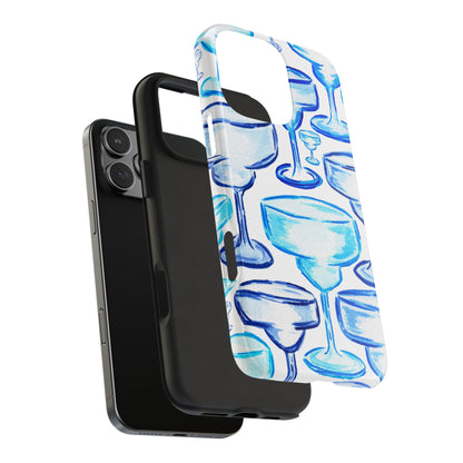 Coastal Shades of Blue Watercolor Margaritas Tough Phone Case | Various Models Available