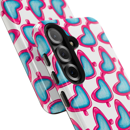 Pink Heart Shaped Sunglasses Watercolor Illustrated Tough Phone Case | Various Models