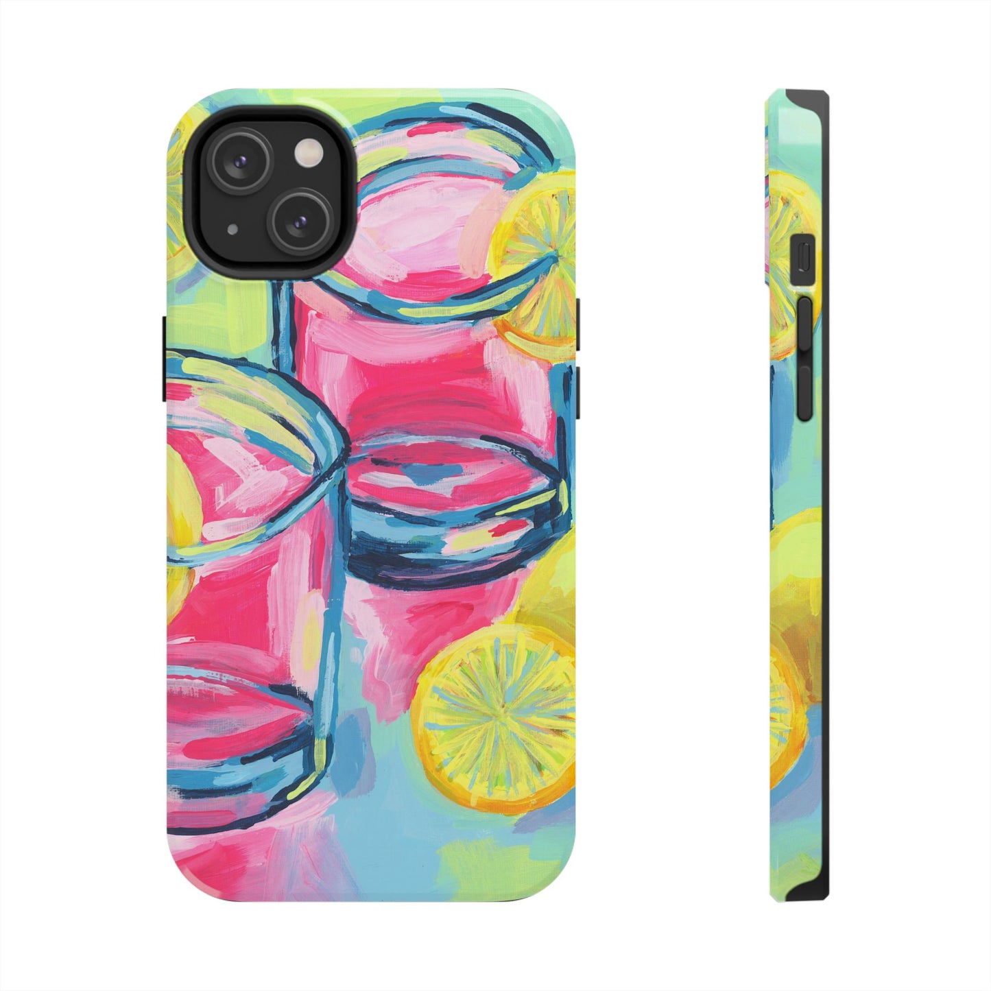 Pink Lemonade Abstract Acrylic Cocktails Tough Phone Case | Various Models Available