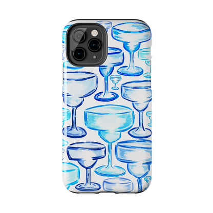 Coastal Shades of Blue Watercolor Margaritas Tough Phone Case | Various Models Available