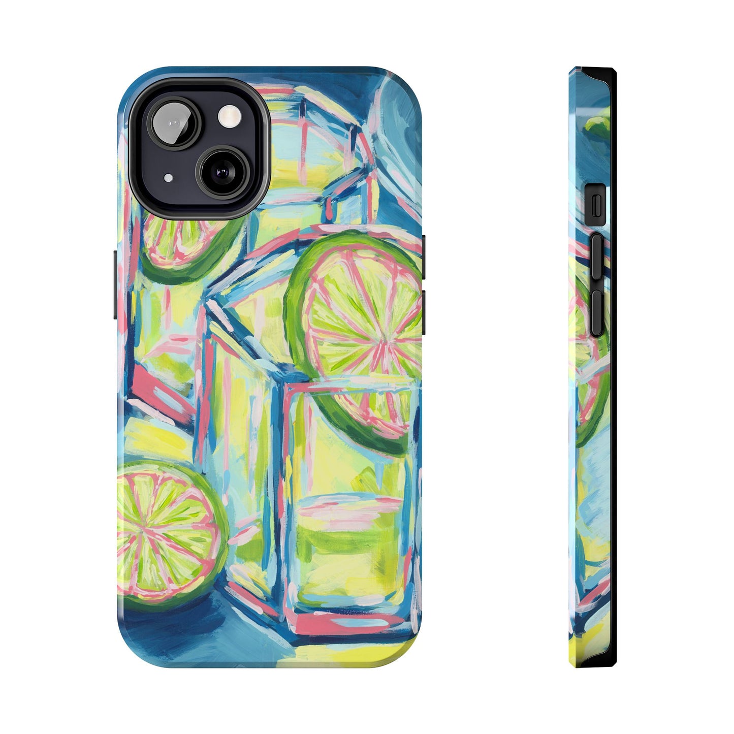 Pink Lime Green Yellow Margaritas Acrylic Tough Phone Case | Various Models Available