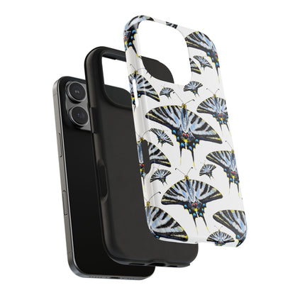 Light Blue Swallowtail Butterflies Watercolor Illustrated Pale Blue Tough Phone Case | Various Models