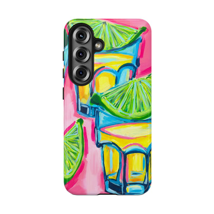 Pink Tequila Shot & Limes Acrylic Tough Phone Case | Various Models Available