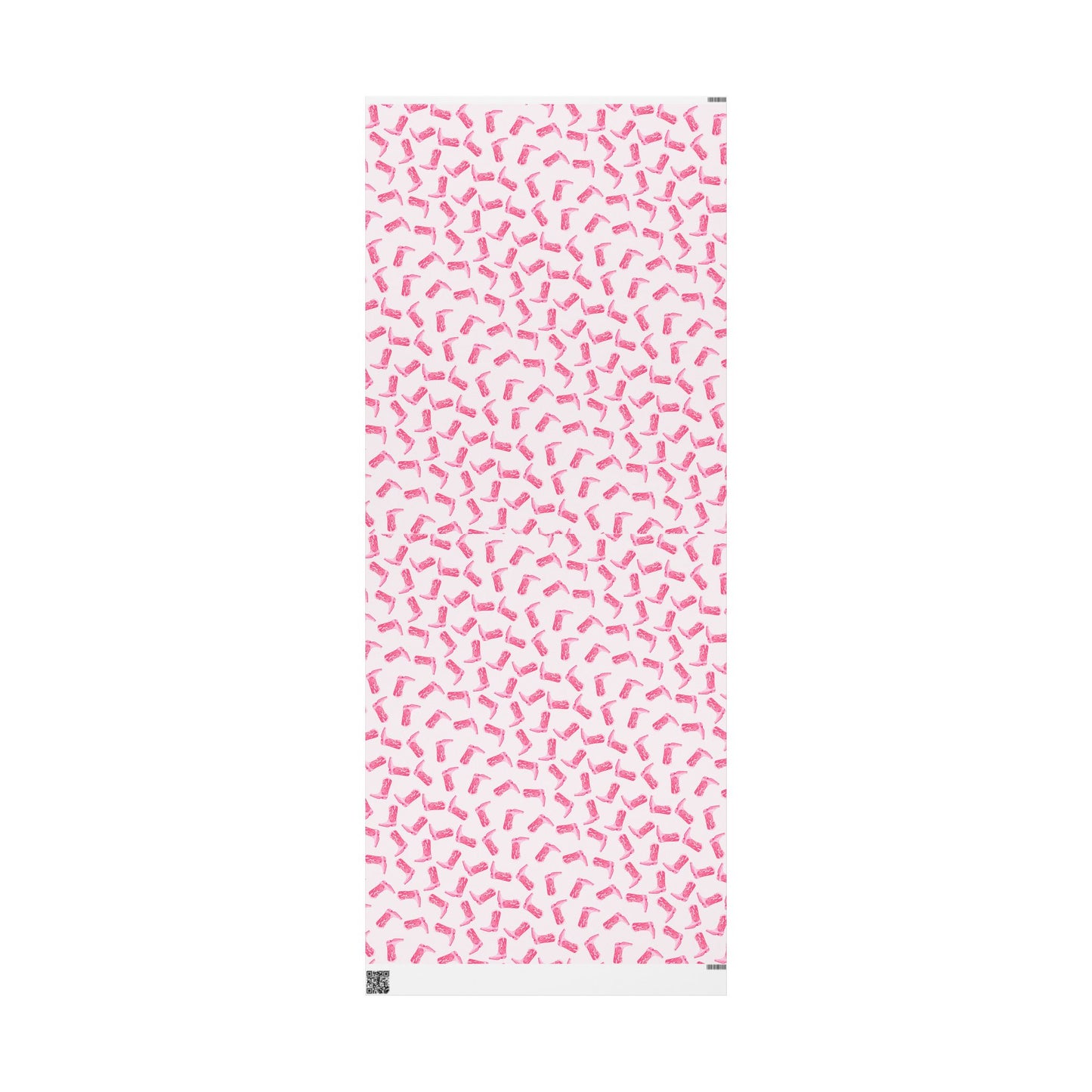 Gift Wrap | Watercolor Hot Pink Cowboy Boots Tossed Pattern | Matte or Glossy 30" x 72" Matte