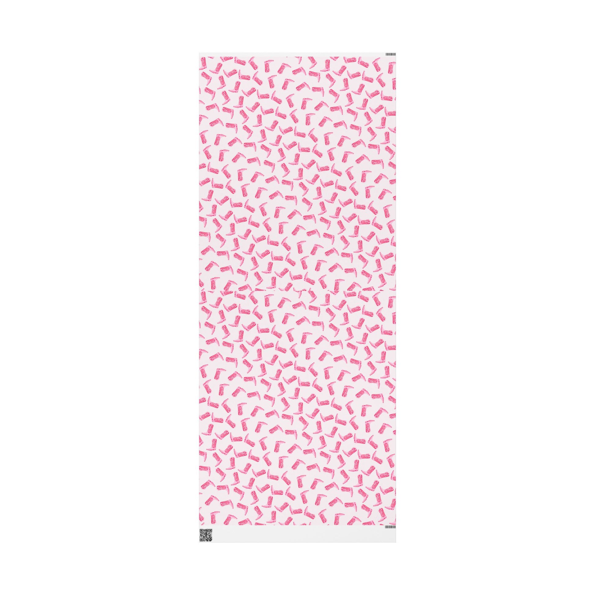 Gift Wrap | Watercolor Hot Pink Cowboy Boots Tossed Pattern | Matte or Glossy 30" x 72" Matte