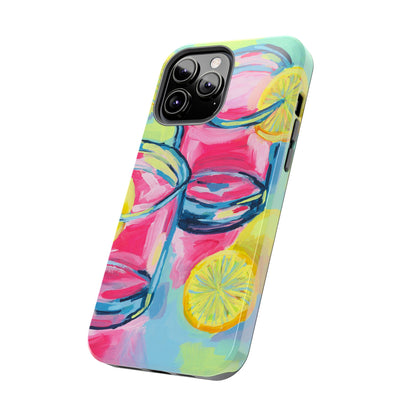 Pink Lemonade Abstract Acrylic Cocktails Tough Phone Case | Various Models Available