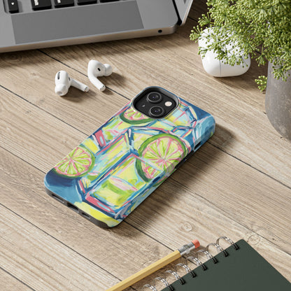 Pink Lime Green Yellow Margaritas Acrylic Tough Phone Case | Various Models Available