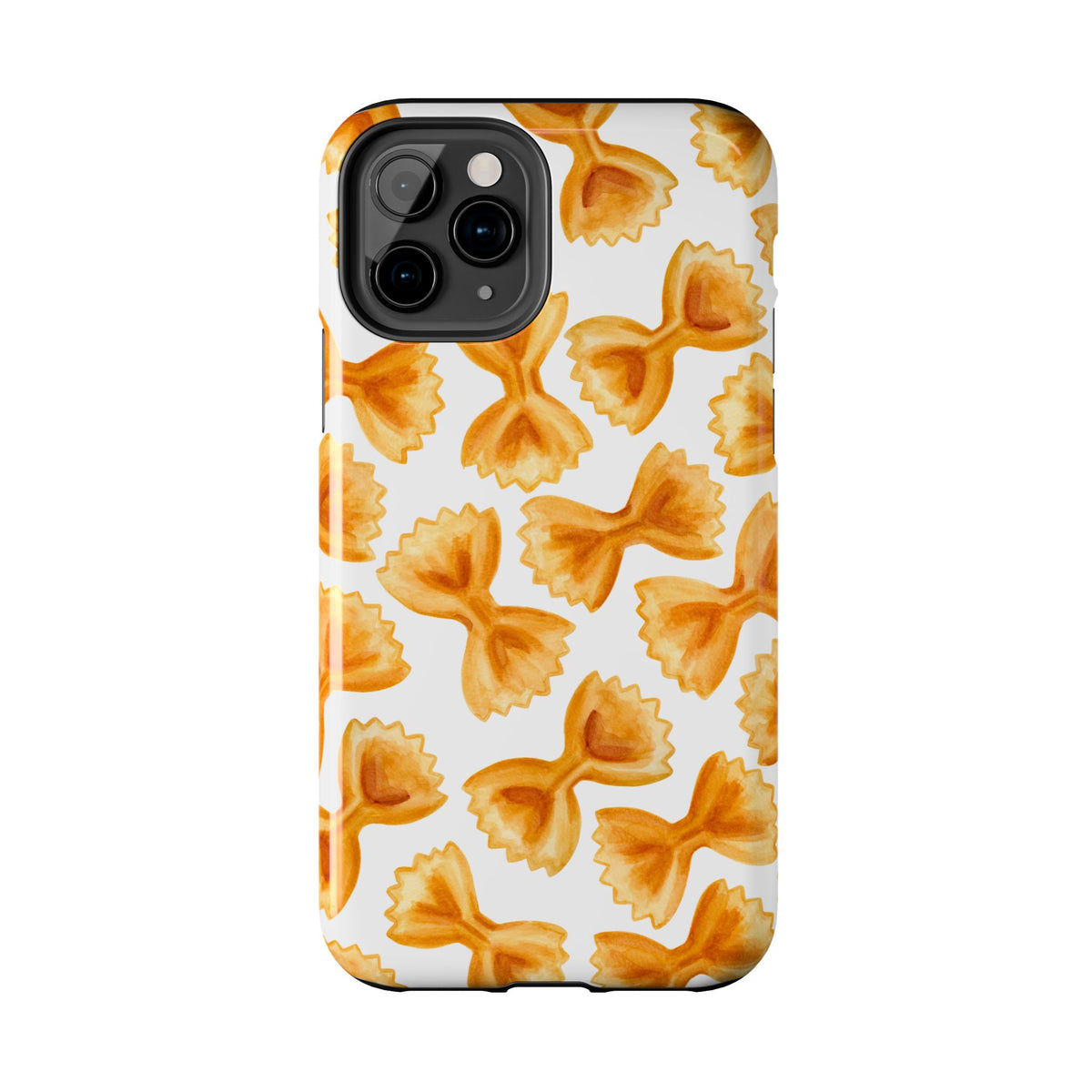 Tossed Farfalle Bow Tie Pasta Watercolor Illustrated White Tough Phone Case | Various Models