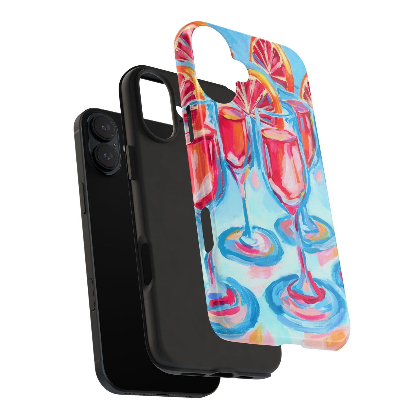 Pink Blood Orange Mimosas Blue Champagne Flute Acrylic Tough Phone Case | Various Models Available