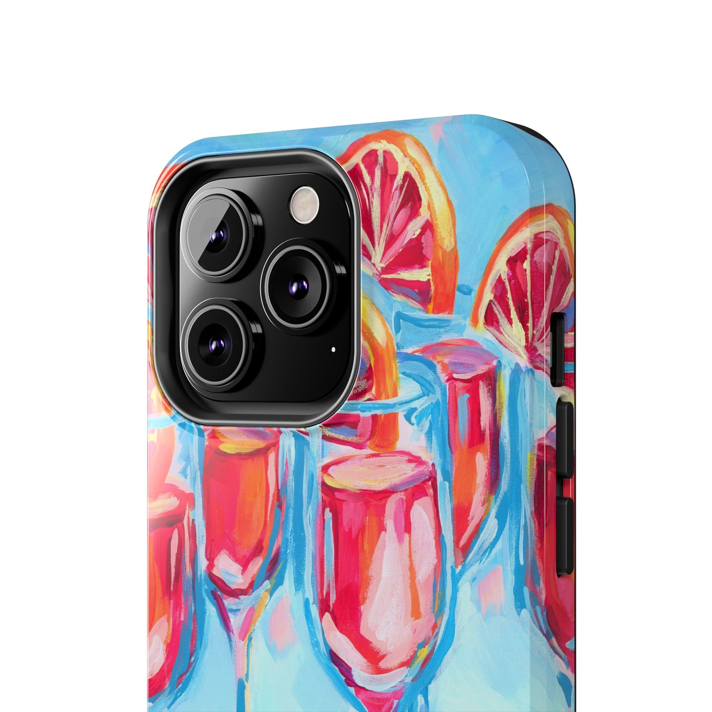 Pink Blood Orange Mimosas Blue Champagne Flute Acrylic Tough Phone Case | Various Models Available