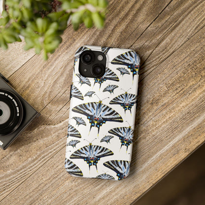Light Blue Swallowtail Butterflies Watercolor Illustrated Pale Blue Tough Phone Case | Various Models