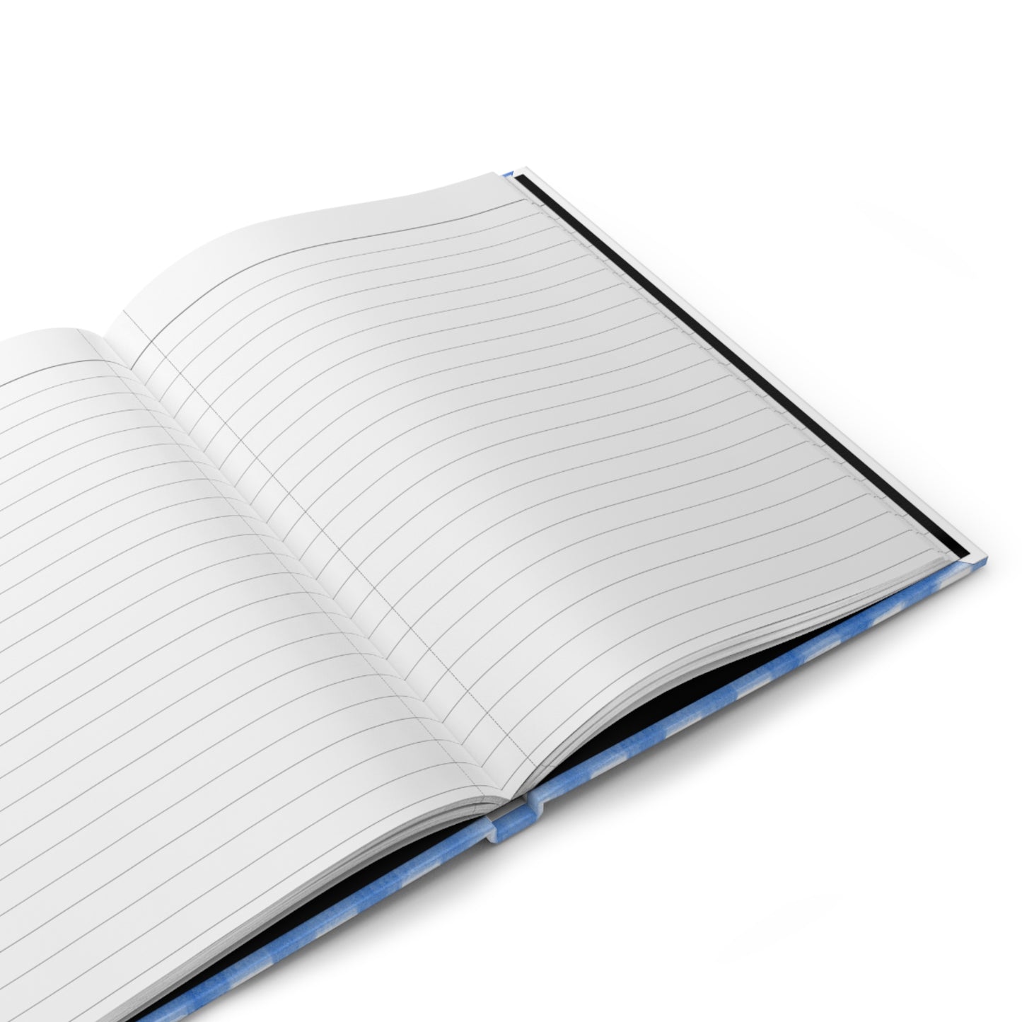 Blue Gingham Watercolor Illustrated Hardcover Lined Journal Matte 8"x5.75"
