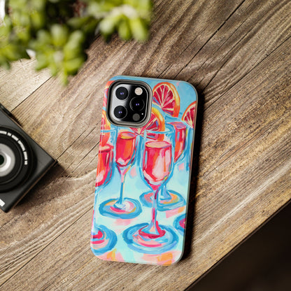 Pink Blood Orange Mimosas Blue Champagne Flute Acrylic Tough Phone Case | Various Models Available
