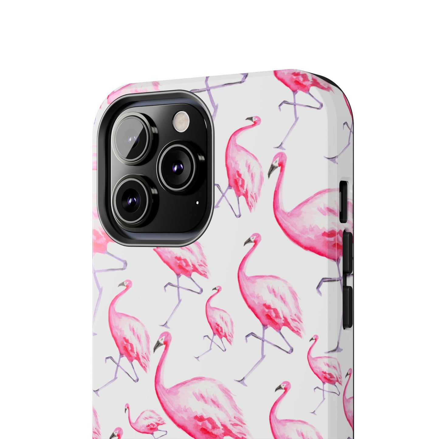 Hot Pink Flamingos Watercolor Illustrated Tossed Pattern Phone Case | Various Models