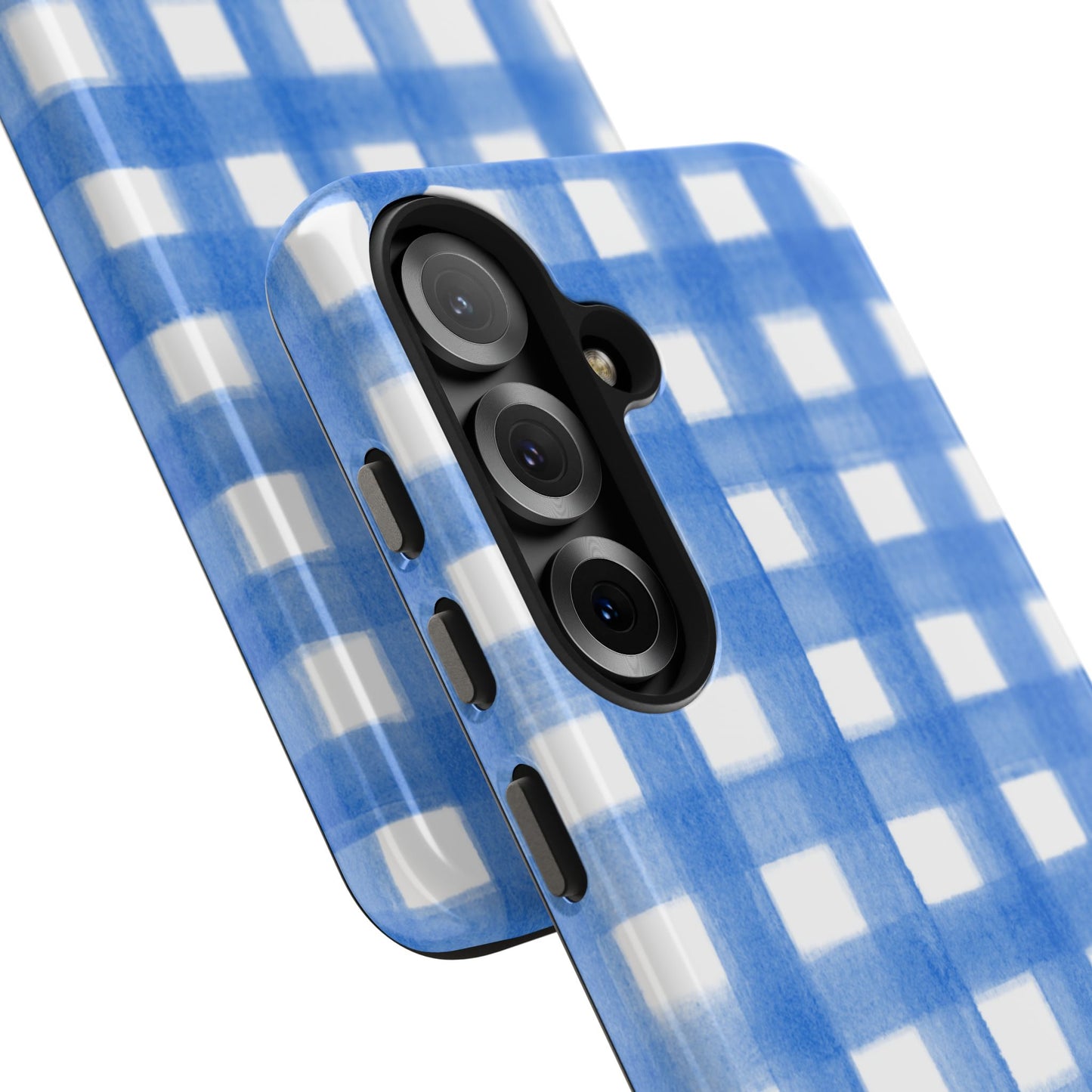 Blue Gingham Watercolor Preppy Tough Phone Case | Various models