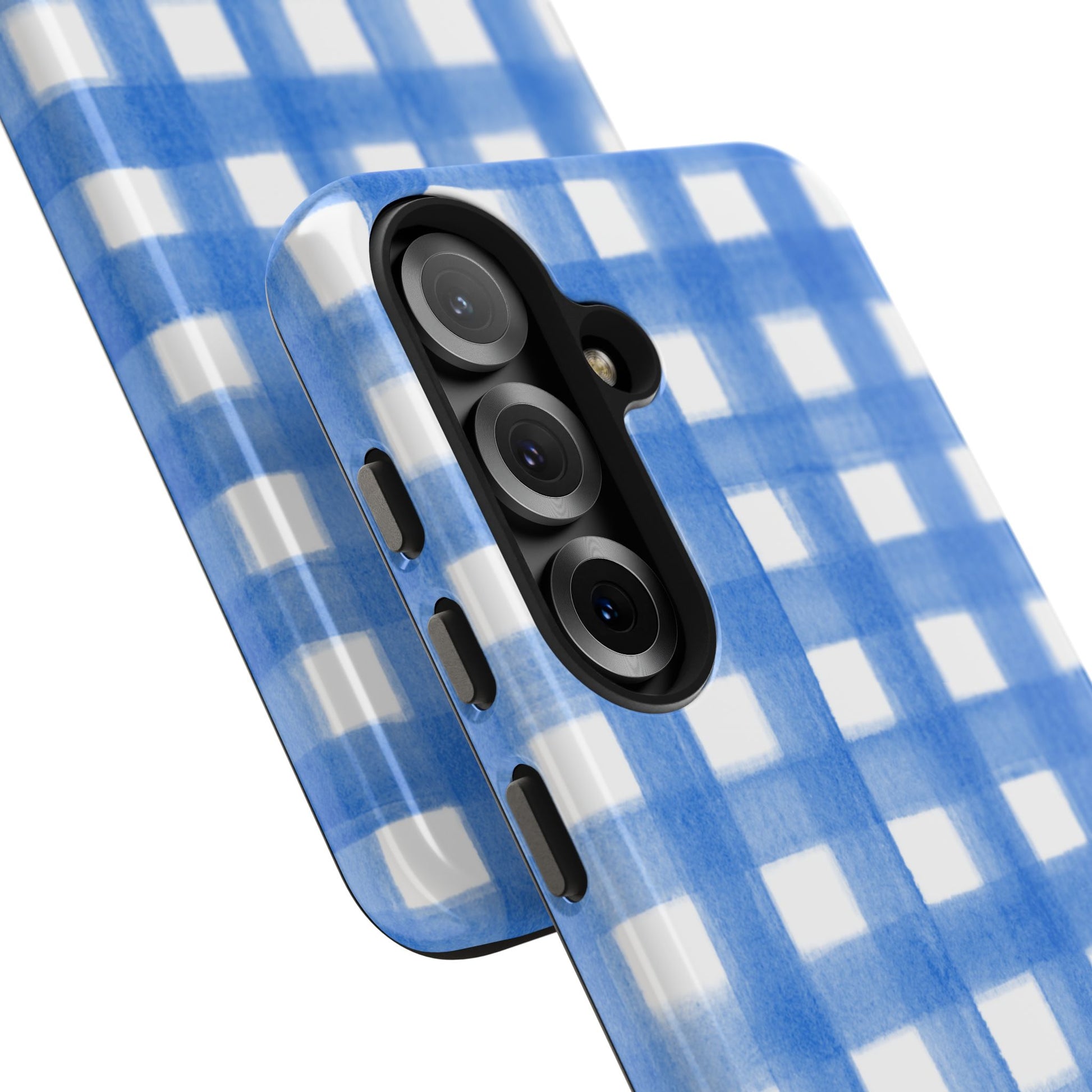 Blue Gingham Watercolor Preppy Tough Phone Case | Various models