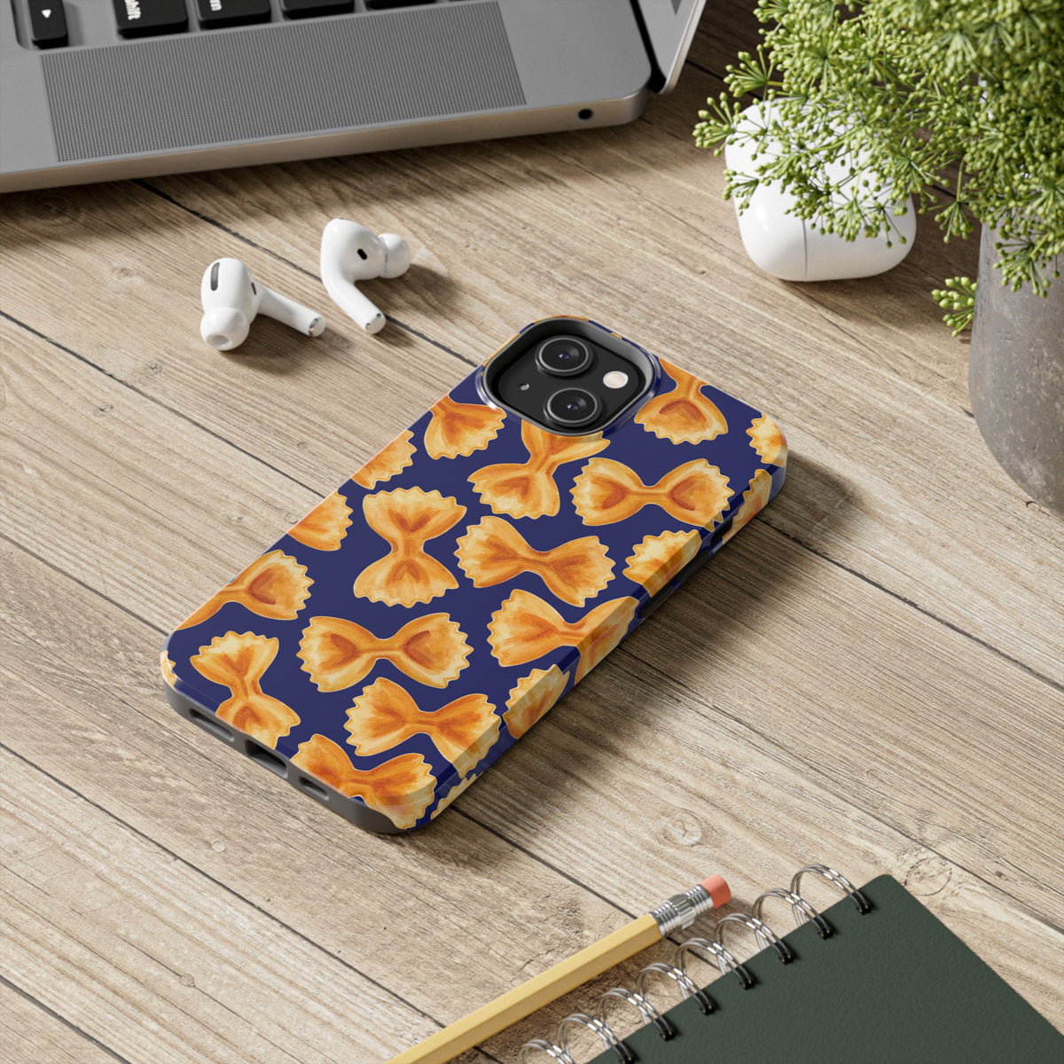 Copy of Copy of Tossed Farfalle Pasta Watercolor Illustrated Tough Phone Case | Various Models