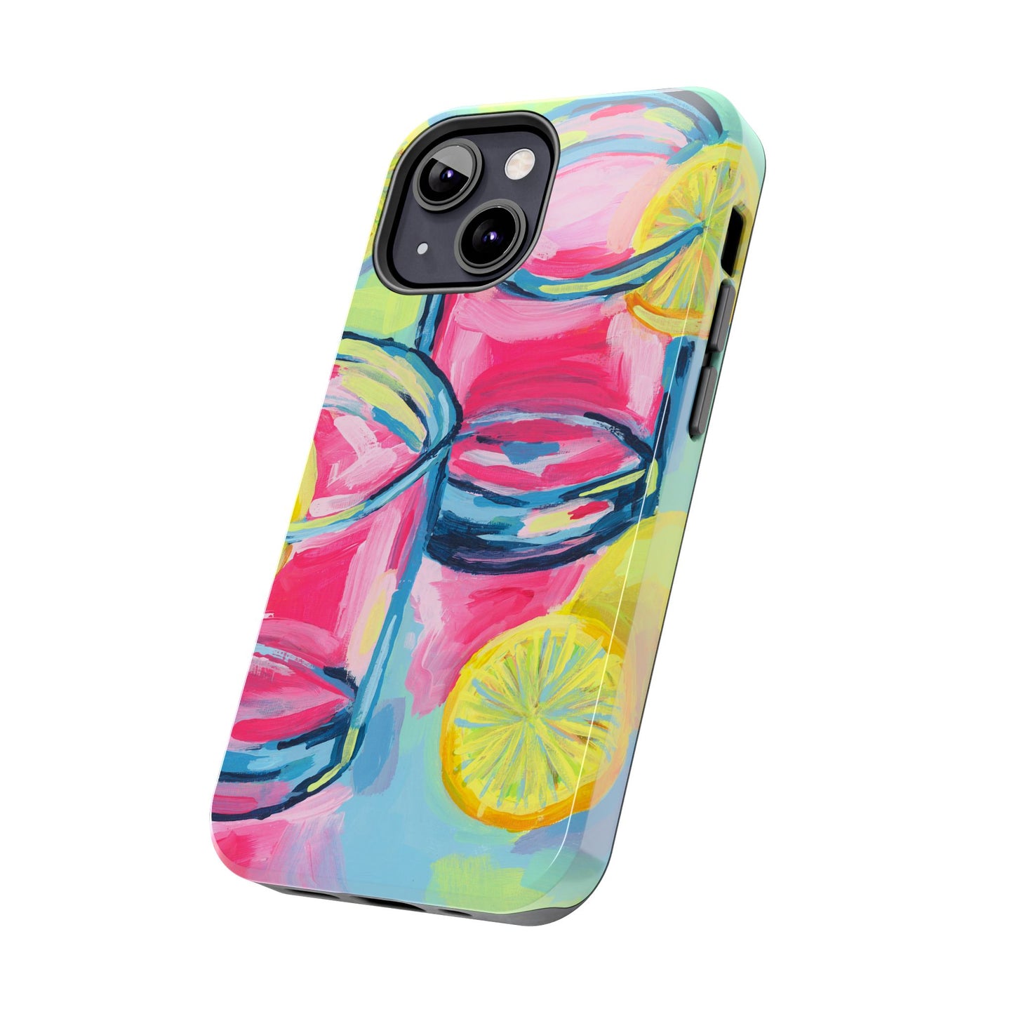 Pink Lemonade Abstract Acrylic Cocktails Tough Phone Case | Various Models Available