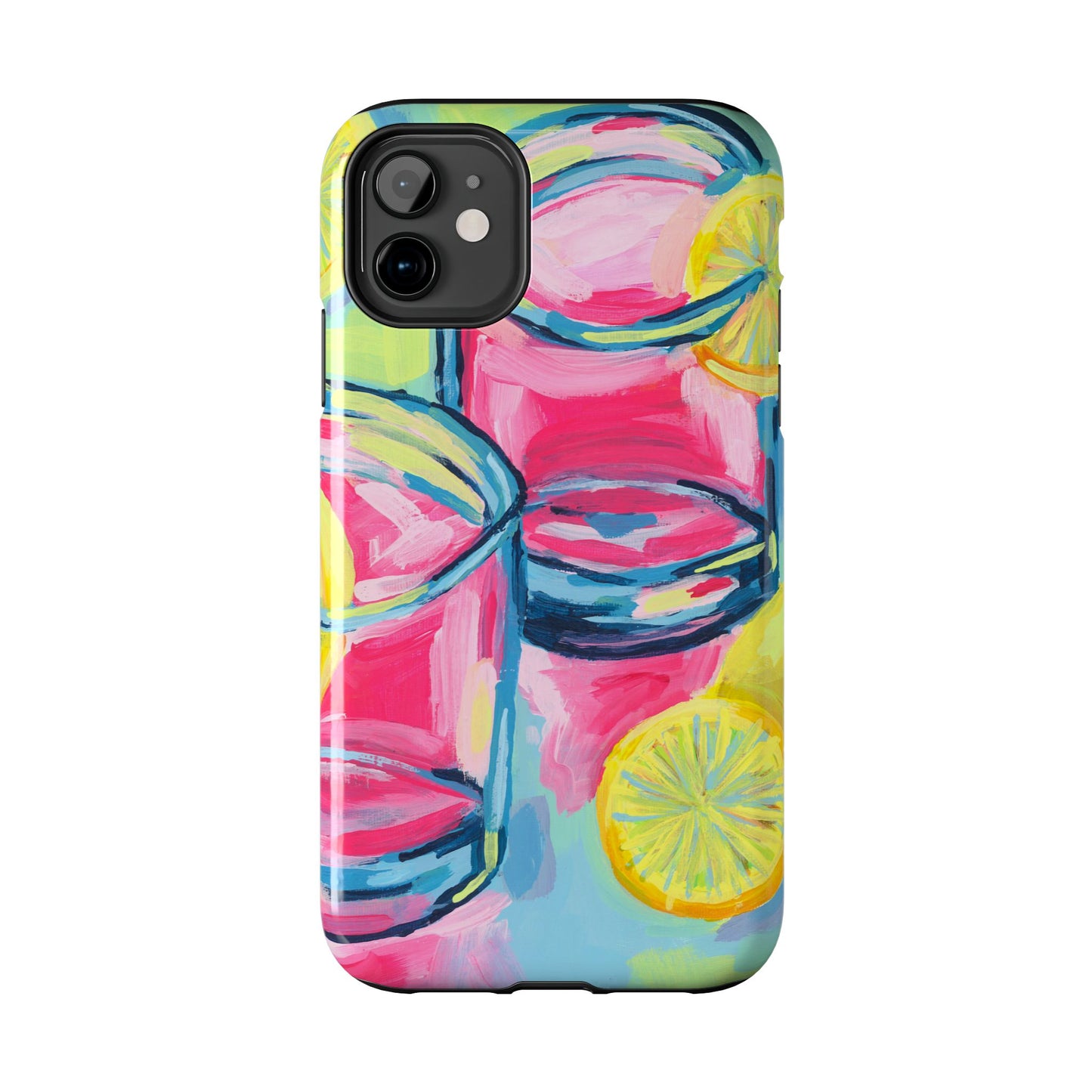 Pink Lemonade Abstract Acrylic Cocktails Tough Phone Case | Various Models Available