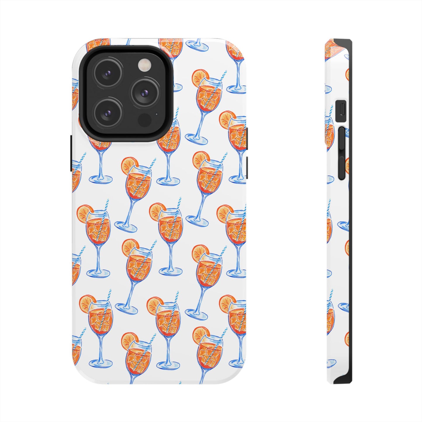 Aperol Spritz Watercolor Patterned Phone Case | Various Models iPhone 14 Pro Max