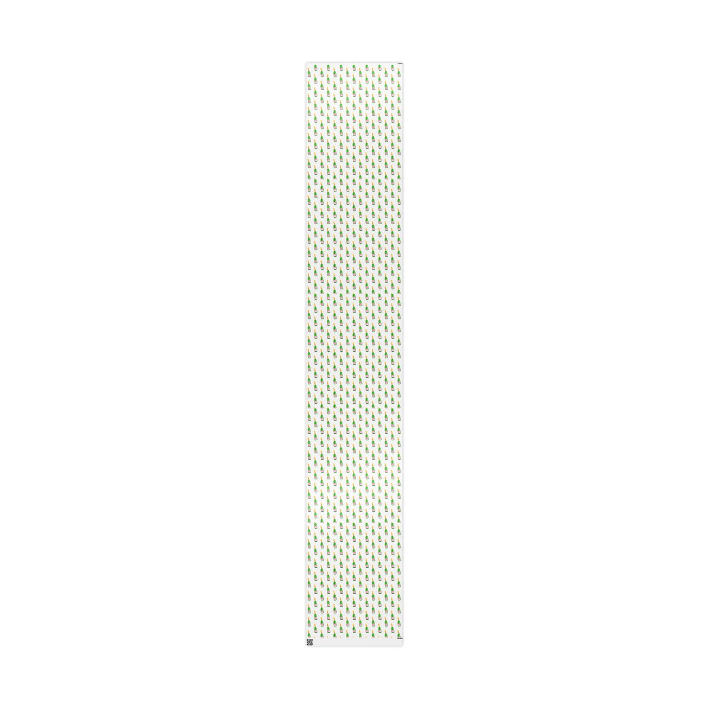 Gift Wrap | White Watercolor Pink & Green Champagne Bottles Pattern | Matte or Glossy