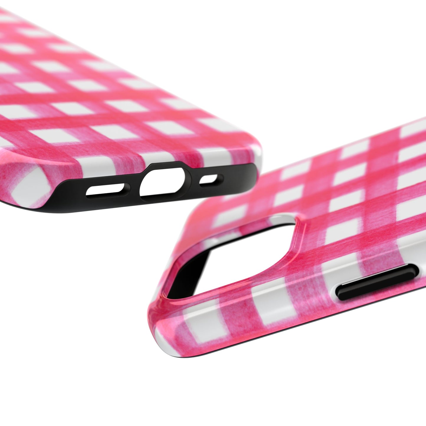 Hot Pink Gingham Watercolor Preppy Tough Phone Case | Various models