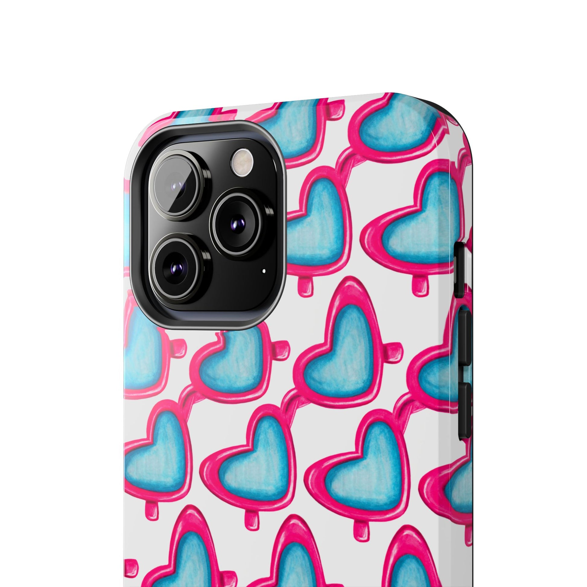 Pink Heart Shaped Sunglasses Watercolor Illustrated Tough Phone Case | Various Models