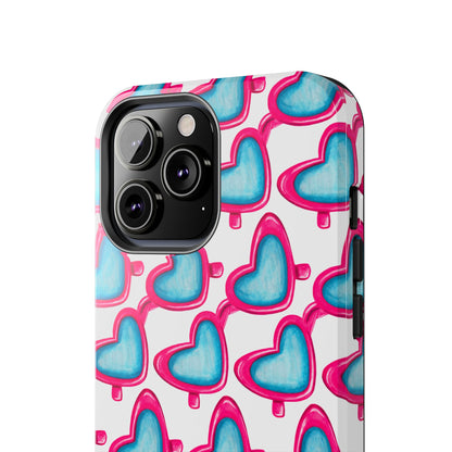 Pink Heart Shaped Sunglasses Watercolor Illustrated Tough Phone Case | Various Models
