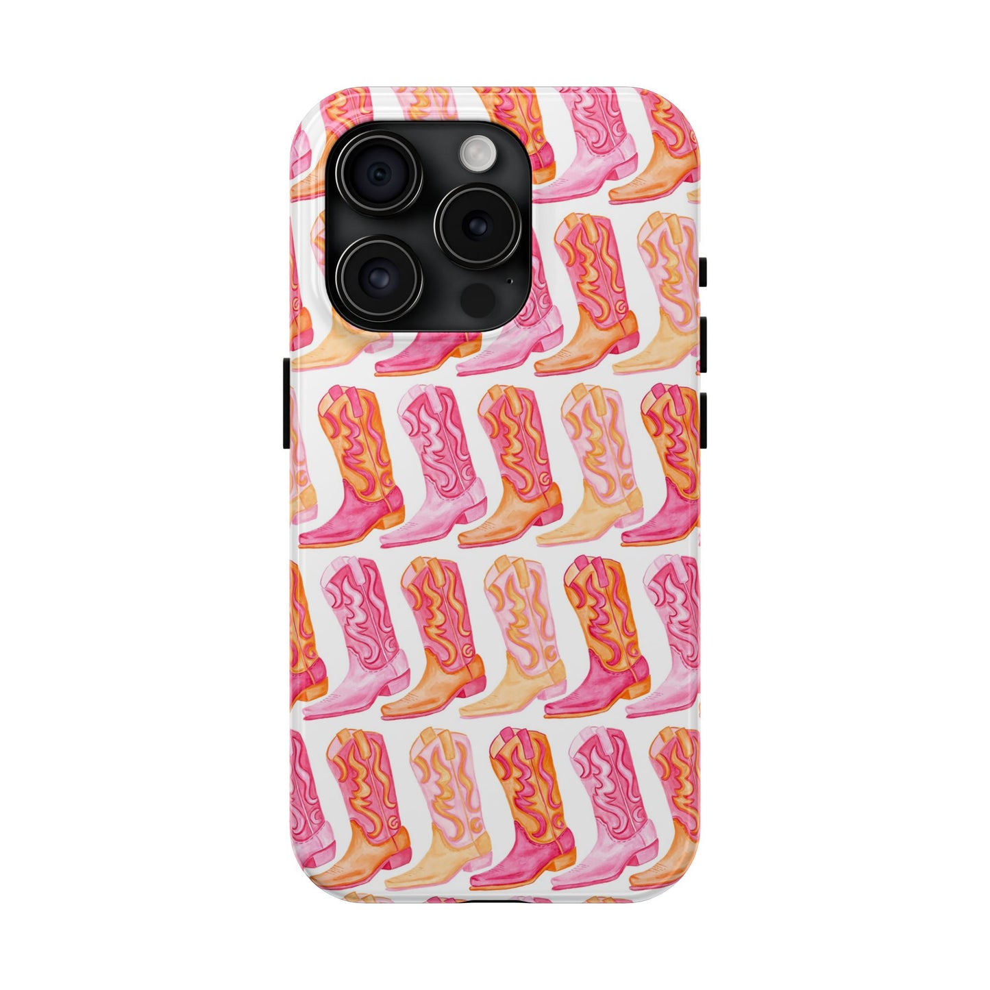 Rows of Hot Pink & Orange Cowboy Boots Tough Phone Cases | Various Models Available