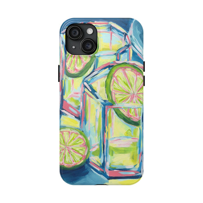 Pink Lime Green Yellow Margaritas Acrylic Tough Phone Case | Various Models Available
