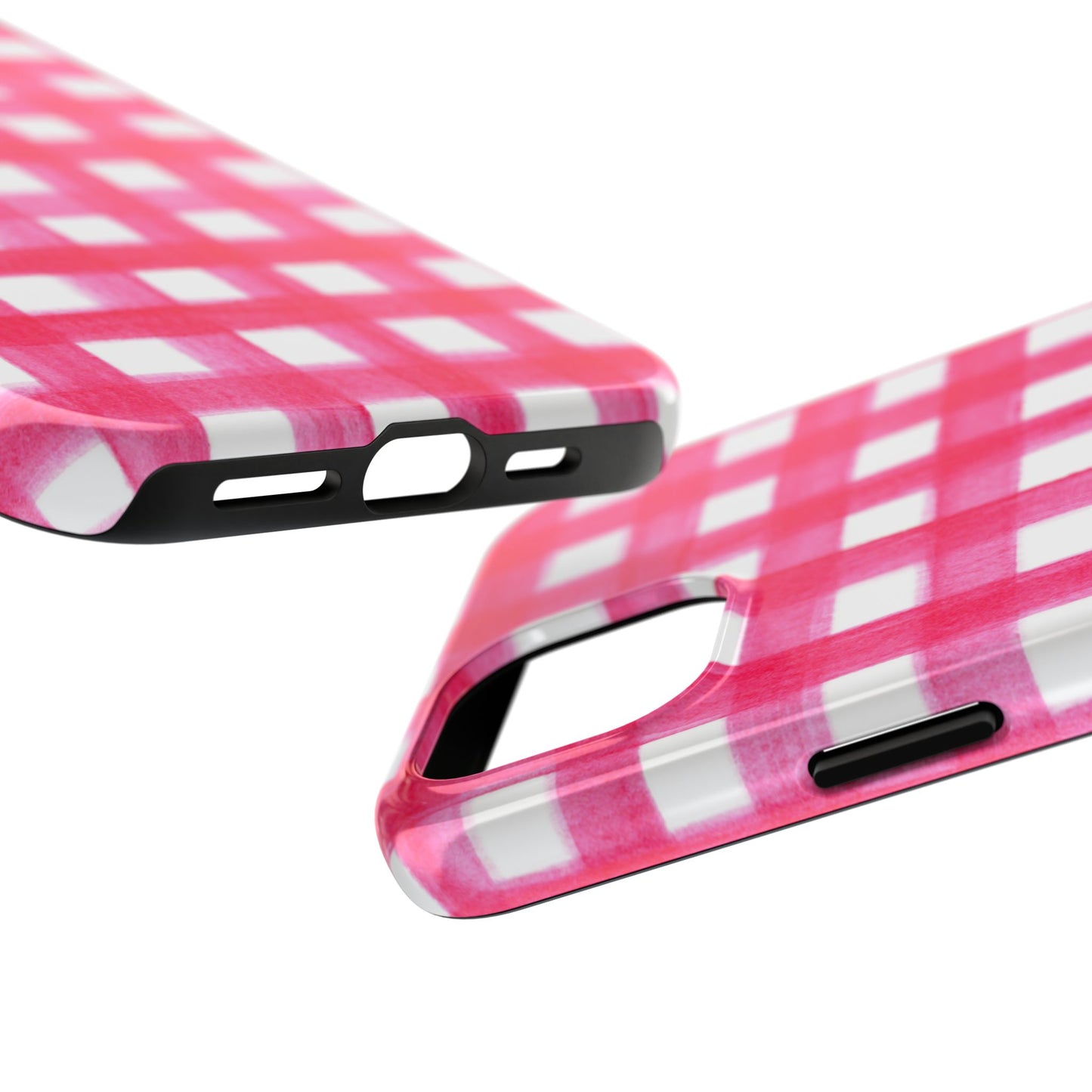 Hot Pink Gingham Watercolor Preppy Tough Phone Case | Various models