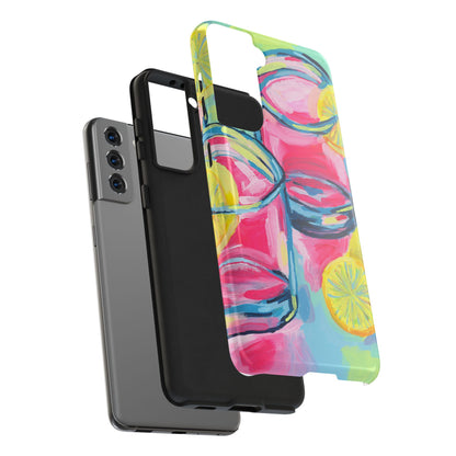 Pink Lemonade Abstract Acrylic Cocktails Tough Phone Case | Various Models Available