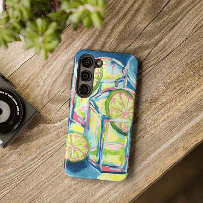 Pink Lime Green Yellow Margaritas Acrylic Tough Phone Case | Various Models Available