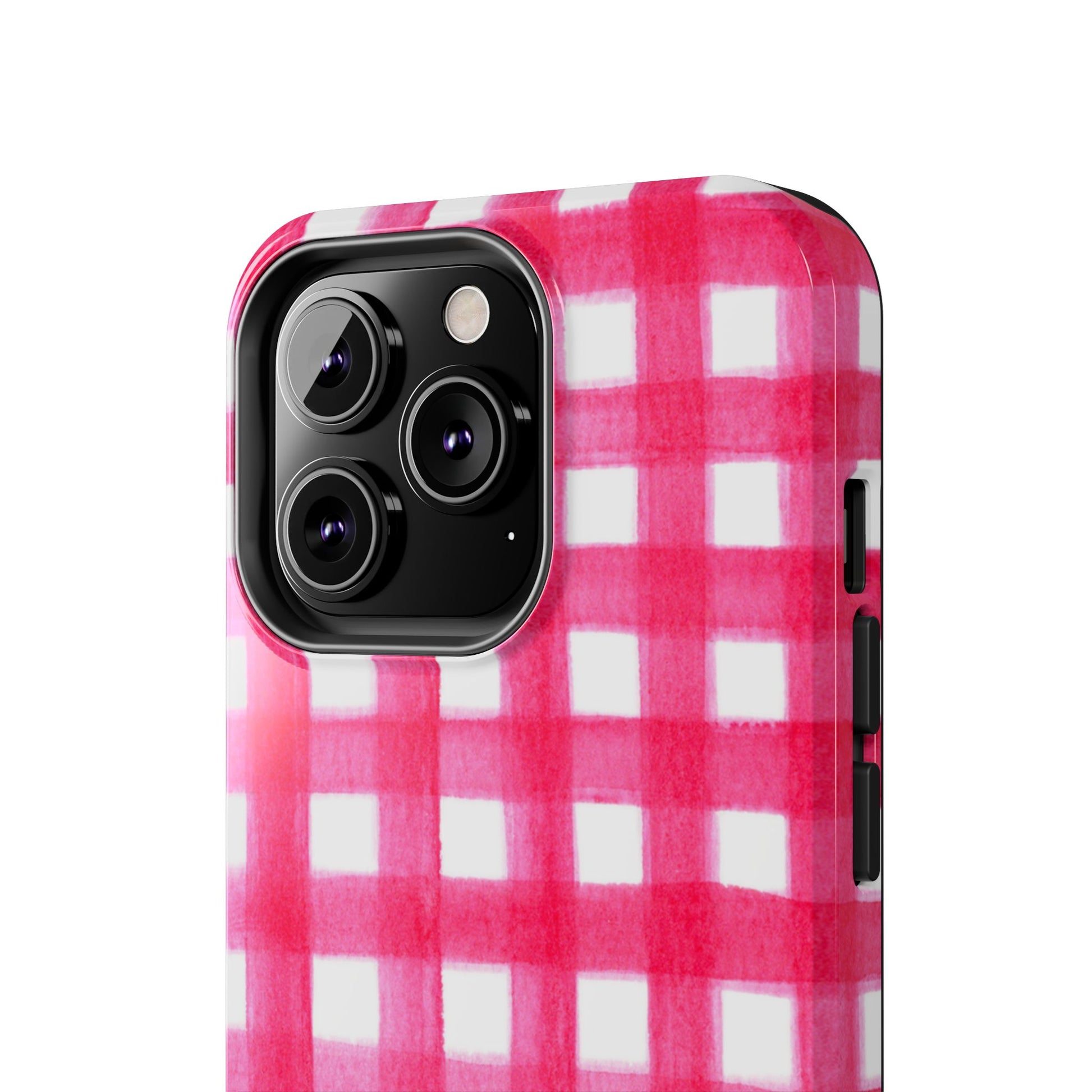 Hot Pink Gingham Watercolor Preppy Tough Phone Case | Various models