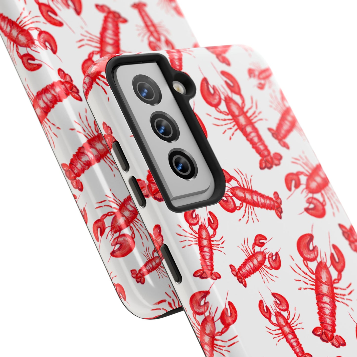 Watercolor Red Lobster Coastal Illustrated Patterned Tough Phone Case | Various Models